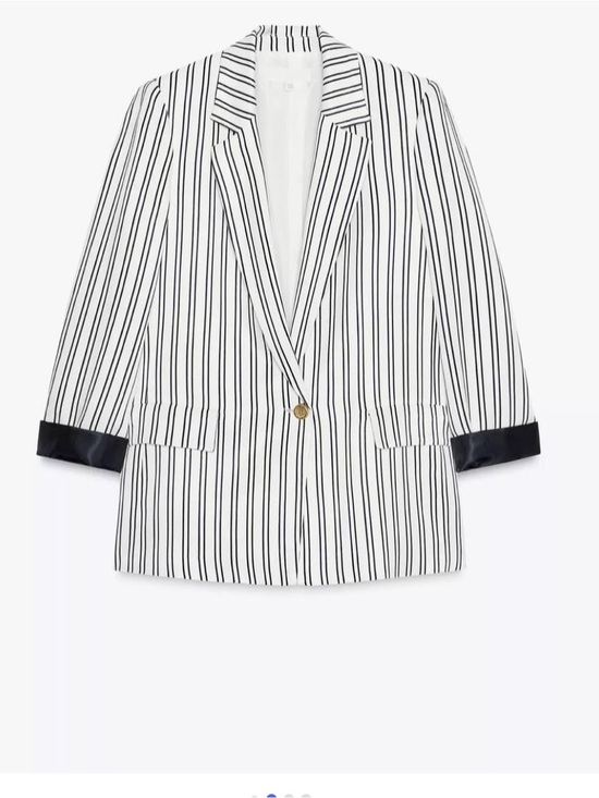 Zara Jackets & Blazers - Zara White Blazer with Black Pinstripes
